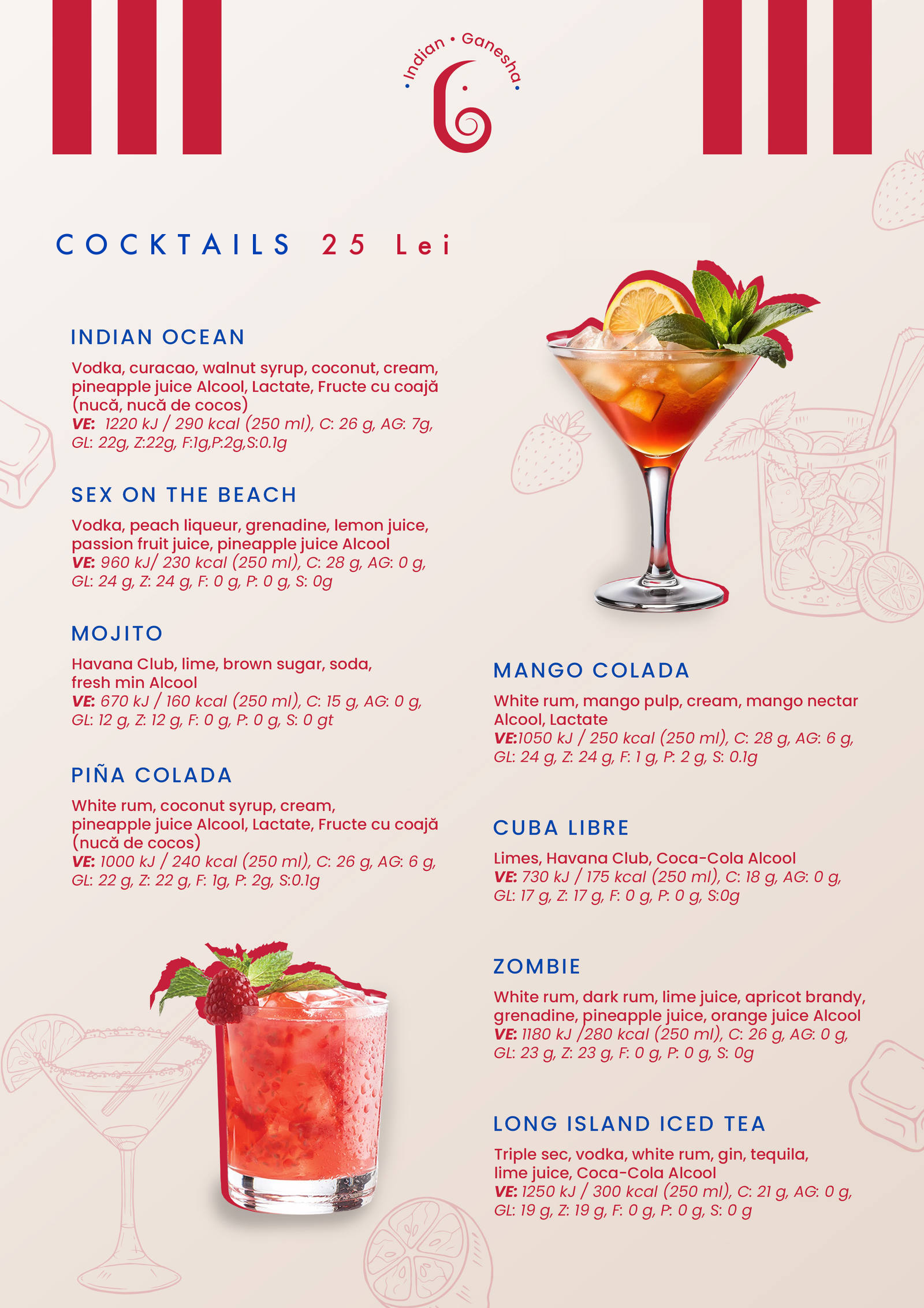 Meniu pagina 14 - cocktailuri